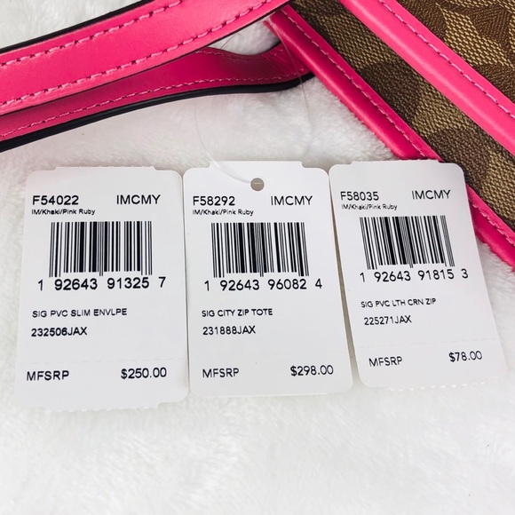 3PCS Coach City Zip Top Tote Wallet Wristlet Set - Picture 8 of 8